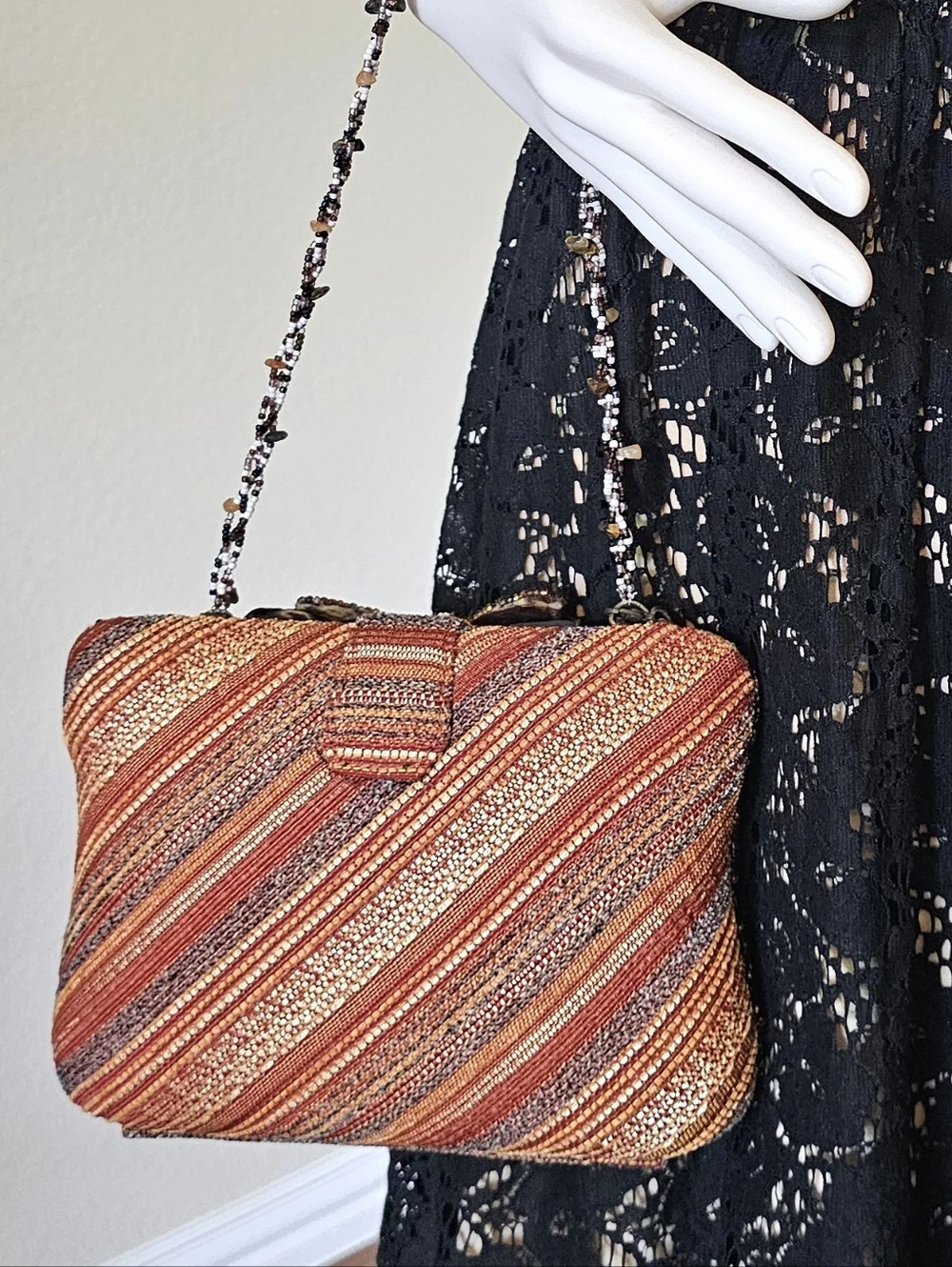 Embellished Multicolor Beaded Shoulder Bag